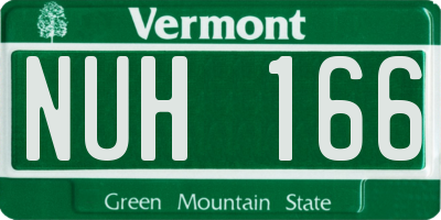 VT license plate NUH166