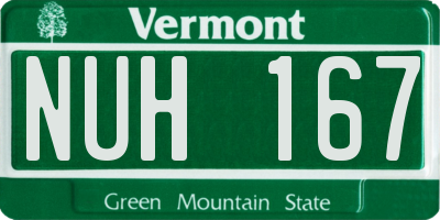 VT license plate NUH167