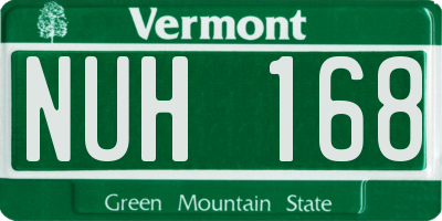 VT license plate NUH168