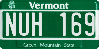 VT license plate NUH169