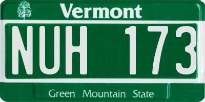 VT license plate NUH173