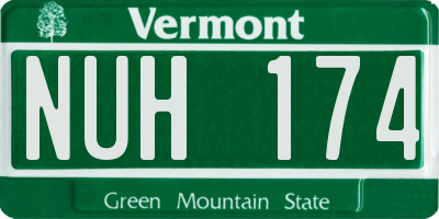 VT license plate NUH174