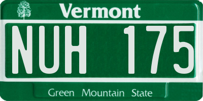 VT license plate NUH175
