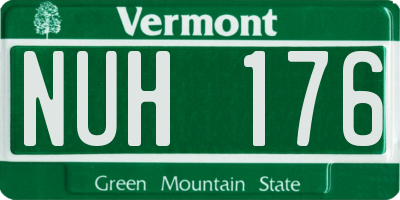 VT license plate NUH176