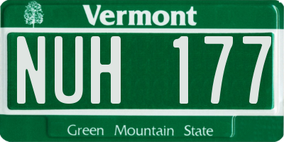 VT license plate NUH177
