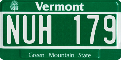 VT license plate NUH179
