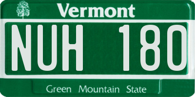 VT license plate NUH180