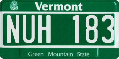 VT license plate NUH183