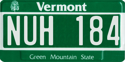 VT license plate NUH184