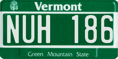 VT license plate NUH186