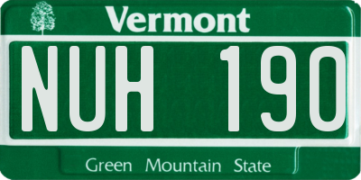 VT license plate NUH190