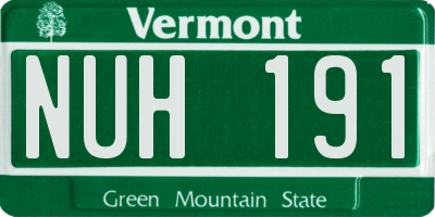 VT license plate NUH191