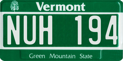 VT license plate NUH194