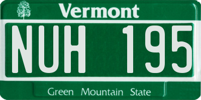 VT license plate NUH195