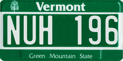 VT license plate NUH196