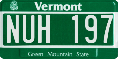 VT license plate NUH197