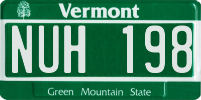 VT license plate NUH198