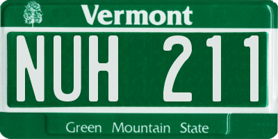 VT license plate NUH211