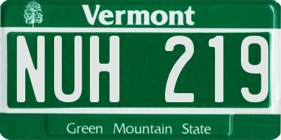 VT license plate NUH219