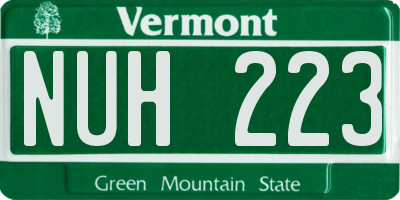 VT license plate NUH223