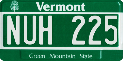 VT license plate NUH225