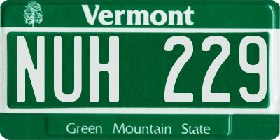 VT license plate NUH229