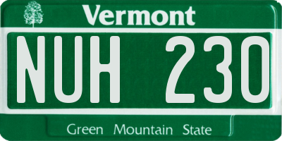 VT license plate NUH230