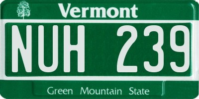 VT license plate NUH239