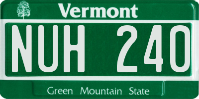 VT license plate NUH240