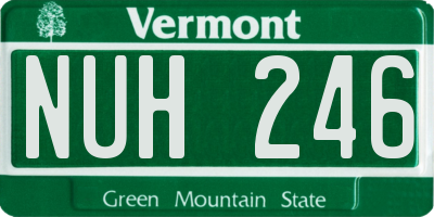 VT license plate NUH246