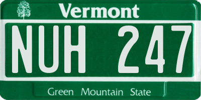 VT license plate NUH247