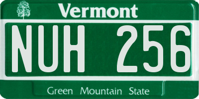 VT license plate NUH256