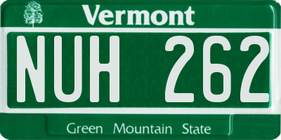 VT license plate NUH262