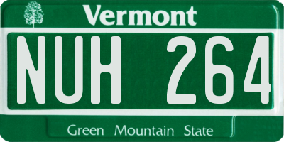 VT license plate NUH264