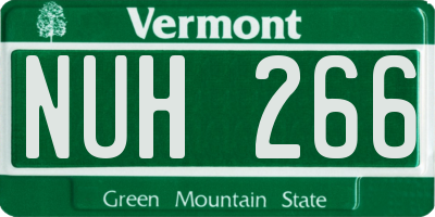VT license plate NUH266