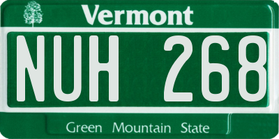 VT license plate NUH268