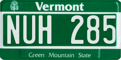 VT license plate NUH285
