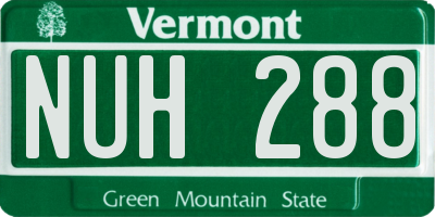 VT license plate NUH288