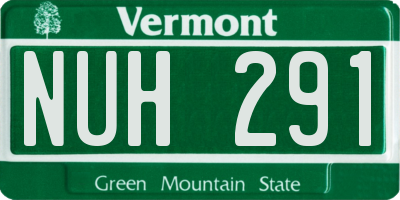 VT license plate NUH291