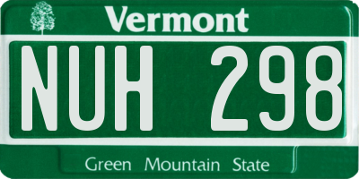 VT license plate NUH298