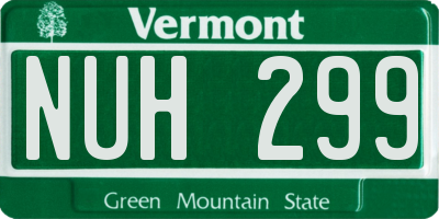 VT license plate NUH299