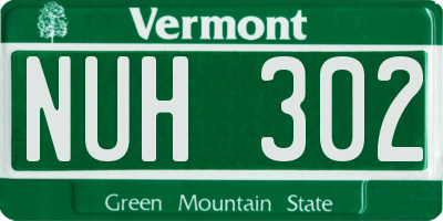 VT license plate NUH302