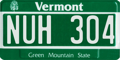 VT license plate NUH304