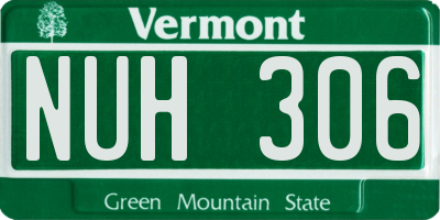 VT license plate NUH306