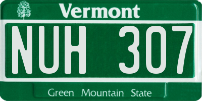 VT license plate NUH307
