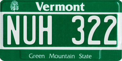 VT license plate NUH322