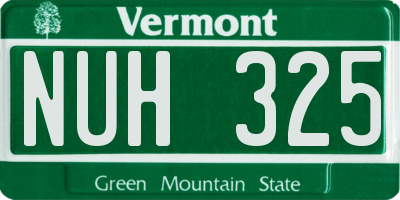 VT license plate NUH325