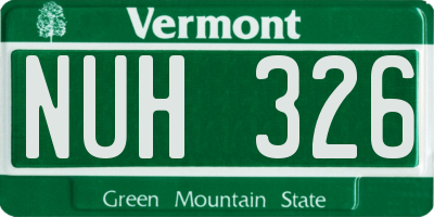 VT license plate NUH326