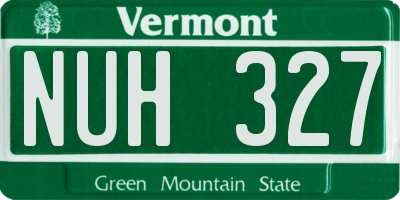 VT license plate NUH327