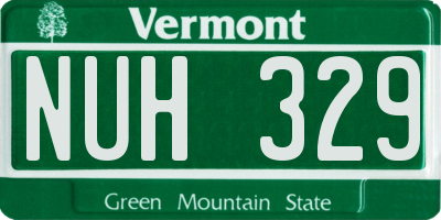 VT license plate NUH329